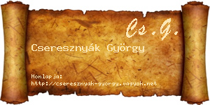 Cseresznyák György névjegykártya
